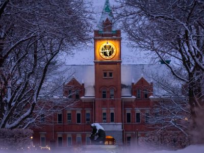 Main Hall covered in snow