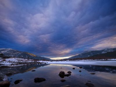 Winter reflection in lake