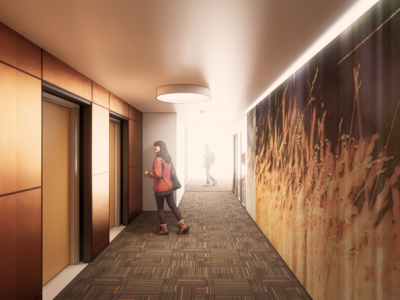 Glacier residential hallway
