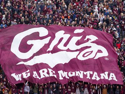 Griz banner at football game