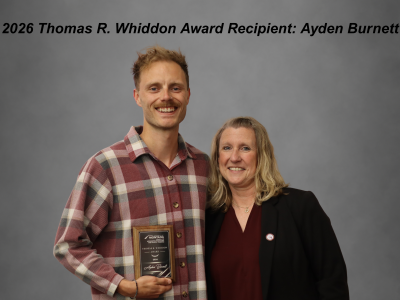 Ayden Burnett (pictured) was the recipient of IPAT's Thomas Whiddon Award (2025)