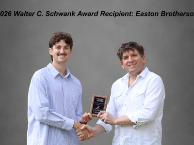 Easton Brotherson (pictured) was one of two recipients of the Walter C Schwank Award (2025)