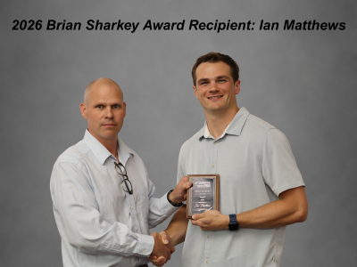 Ian Matthews (pictured) was the recipient of the Brian Sharkey Award (2025)