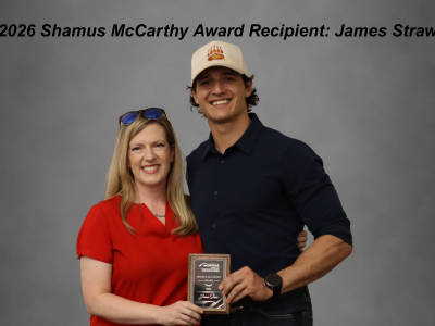 James Straw (pictured) was the recipient of the Shamus McCarthy Award (2025)