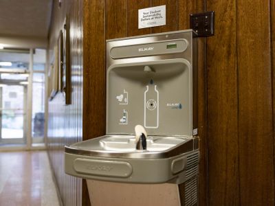 water bottle station in the UM Law building