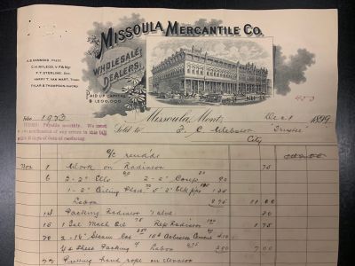 Missoula Mercantile business letterhead