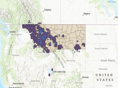 screenshot of aerial flight line map
