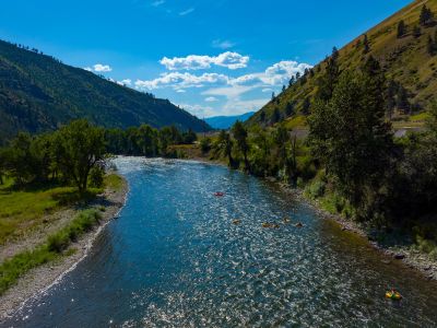 Drone image of the Clark Fork River