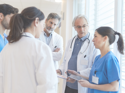 Doctors and nurses talking