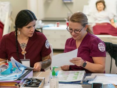 Doctors and nurses talking