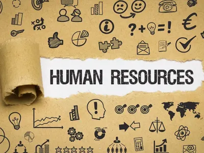text human resources surrounded by clip art images 