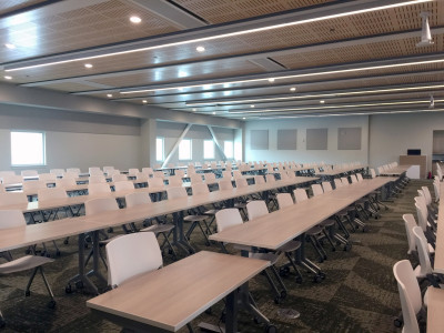 New building classroom with furniture built and set-up, taken March 27, 2017.