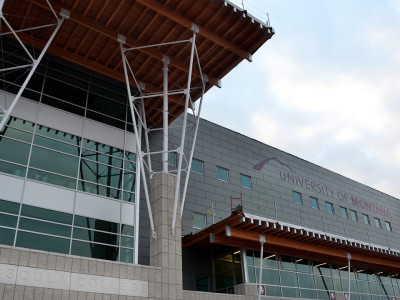 Exerior photo of the front of Missoula College's new building, taken November 2016