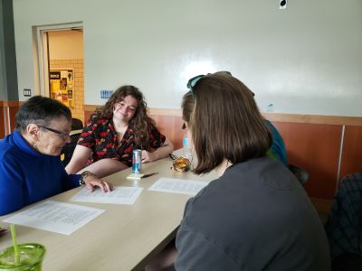 Small group engaging in conversation