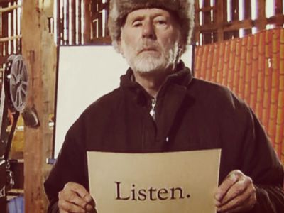 R. Murray Schafer issuing a directive: listen