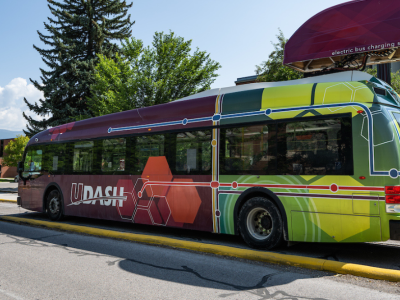 bus at transit hub