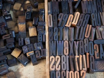 Image of letter blocks top down