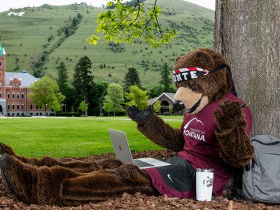 Monte with a laptop