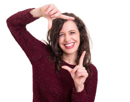 Person sing hands to frame their face