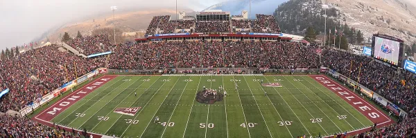 view of Washington Grizzly stadium during a game from above
