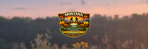 logo in front of a field of flowers