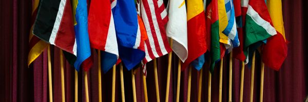 row of flags from many different nations