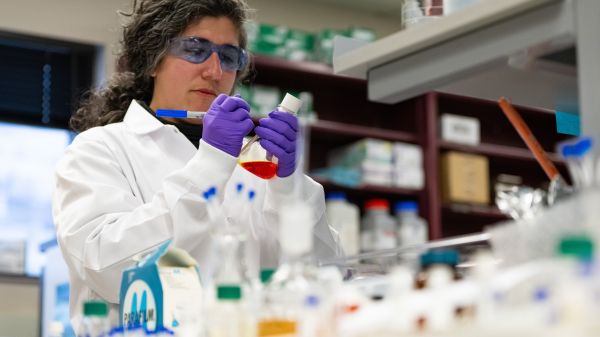 Scientist in science lab