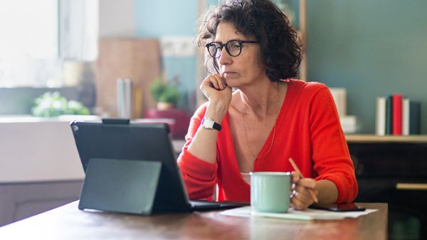 woman working on the computer