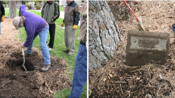 Digging up sunken name markers in 2010