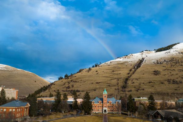 rainbow over main hall