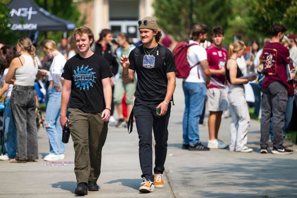students walking together and smiling