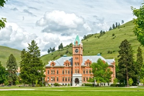 university hall on a bright sunny day