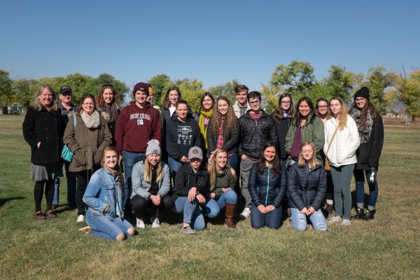 Students visiting Fort Missoula