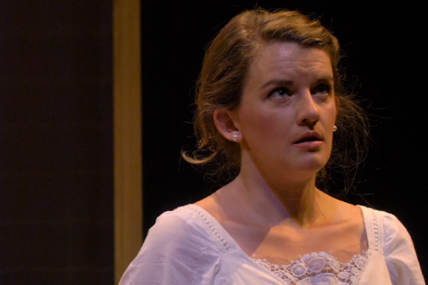 headshot of Aimee Paxton acting in a play