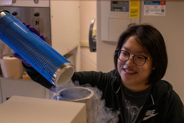 Yubin Kwon working in a lab