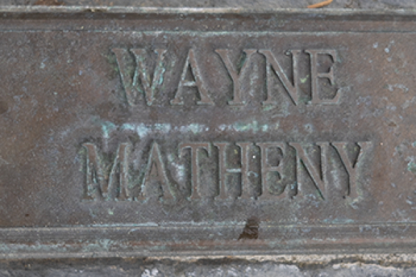 Name marker for Carlos W. Matheny