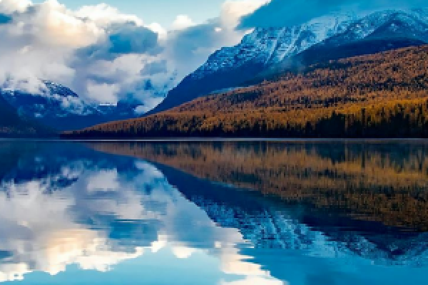 Montana Mountains and Sky reflected in a peaceful lake