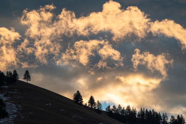 Photographs of clouds during a sunset