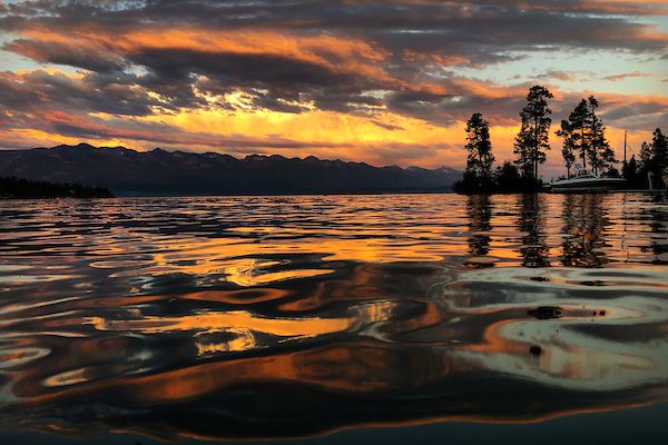 Photograph of sunset at Flathead Lake