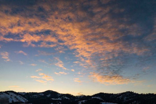 Photograph of the horizon during a sunset