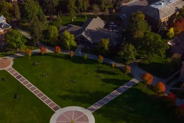 Aerial view of the oval at the University of Montana