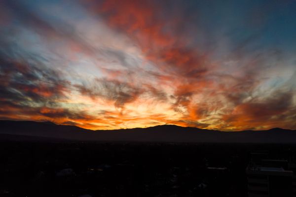 Sunset over mountains