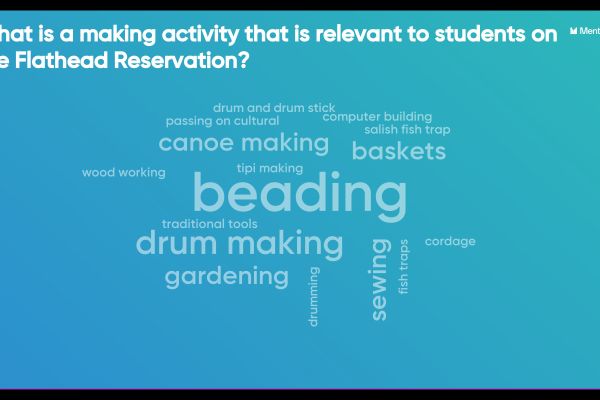 Sample word cloud results on Mentimeter