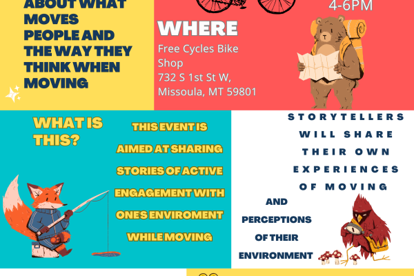 A poster with information for the What Moves You? event 