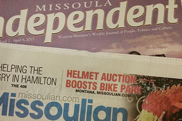 missoula and missoula independent newspaper in a stack