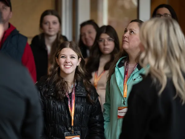 Visitors take a guided tour of the UM campus