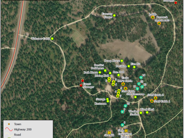 map of lubrecht experimental forest