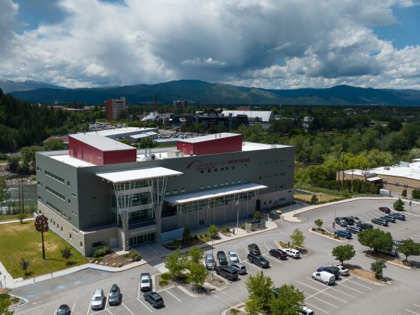 Aerial photo taken of the Missoula College building.