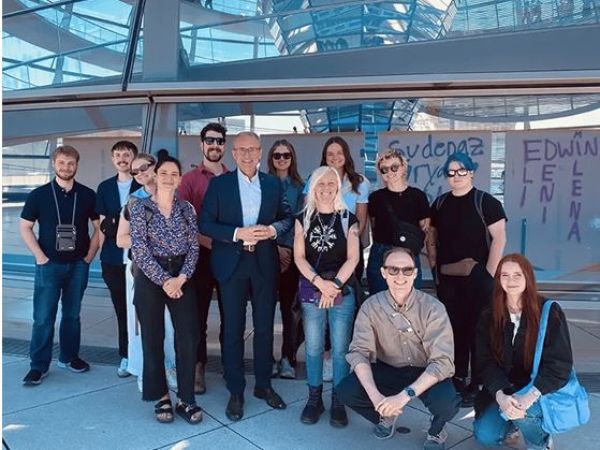 Social Work students with member of German Parliament Tobias Winkler.