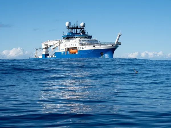 Deep Sea Research Ship on the ocean